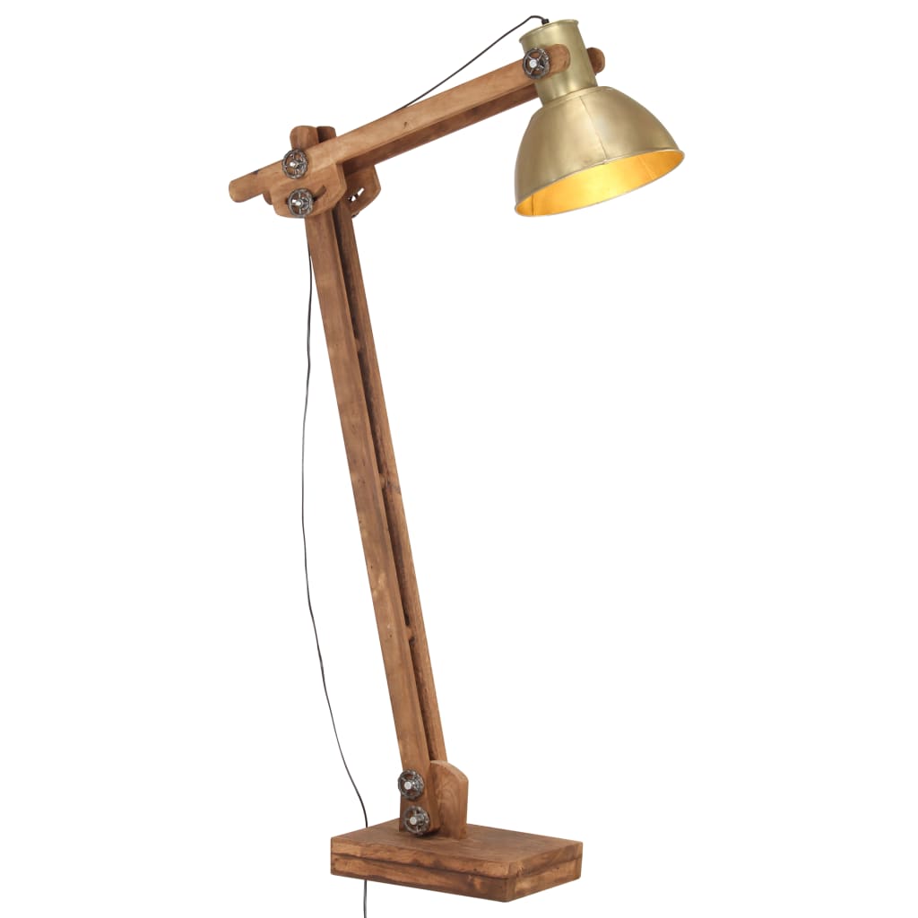 Stojací Lampa Masivní Mangovníkové Dřevo E27