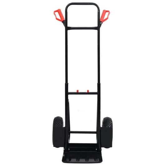 Teleskopický Ruční Vozík 200 Kg Černý A Červený