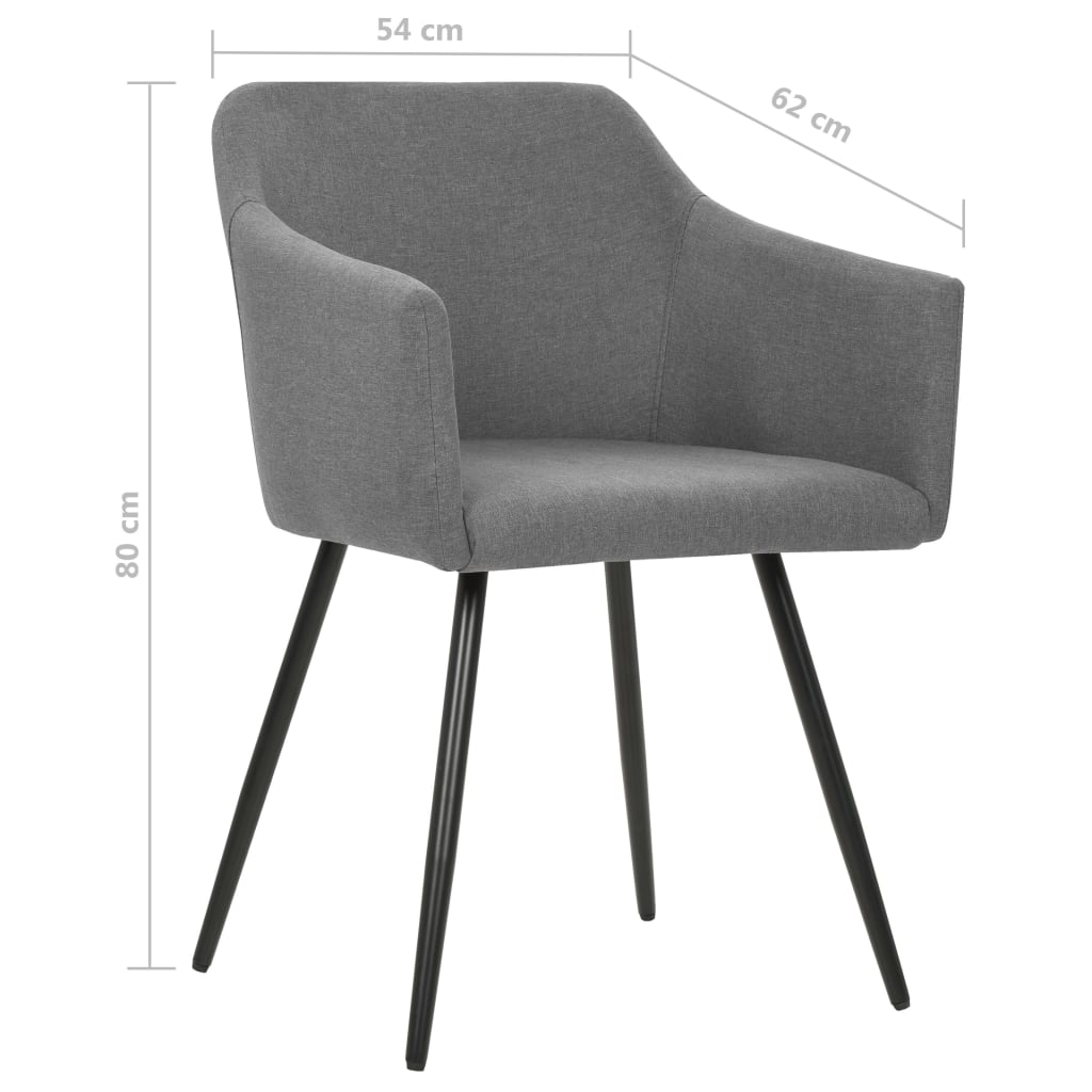 Jídelní Židle 2 Ks Světle Šedé Textil