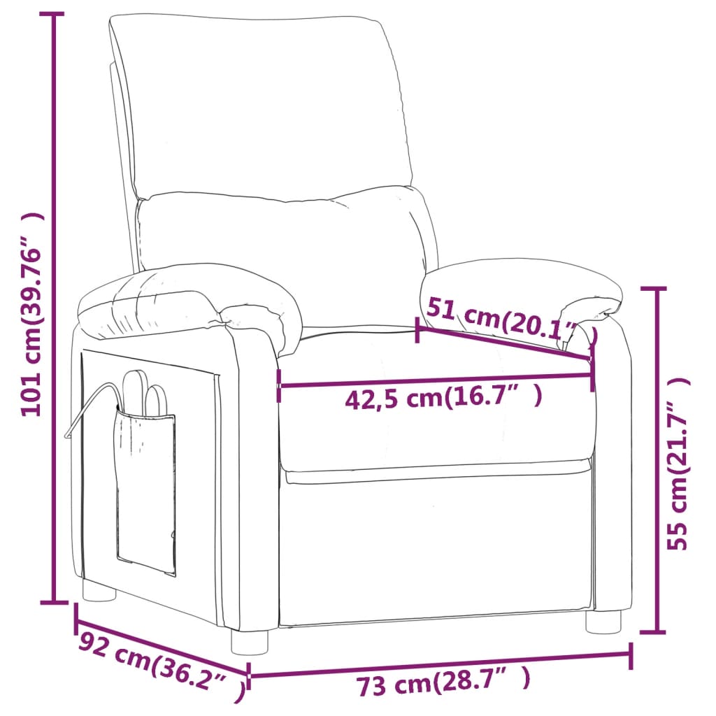 Masážní Křeslo Hnědé Textil