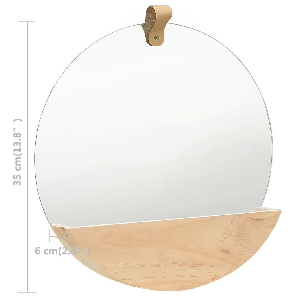 Nástěnné Zrcadlo Masivní Borovice 35 Cm