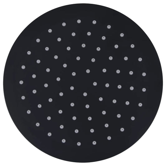 Dešťová Sprchová Hlavice Nerezová Ocel 20 Cm Kulatá Černá Černá