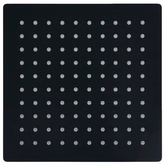 Dešťová Sprchová Hlavice Nerezová Ocel 20X20 Cm Čtvercová Černá