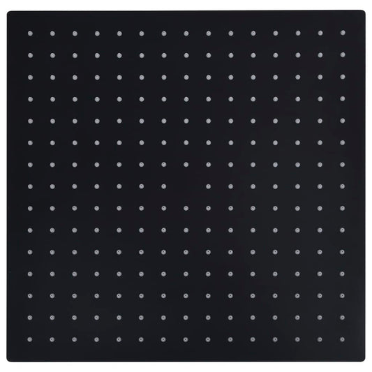 Dešťová Sprchová Hlavice Nerezová Ocel 40X40 Cm Čtvercová Černá