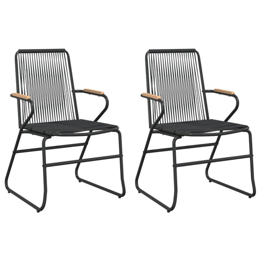 Zahradní Židle 2 Ks Černé 58 X 59 X 85,5 Cm Pvc Ratan
