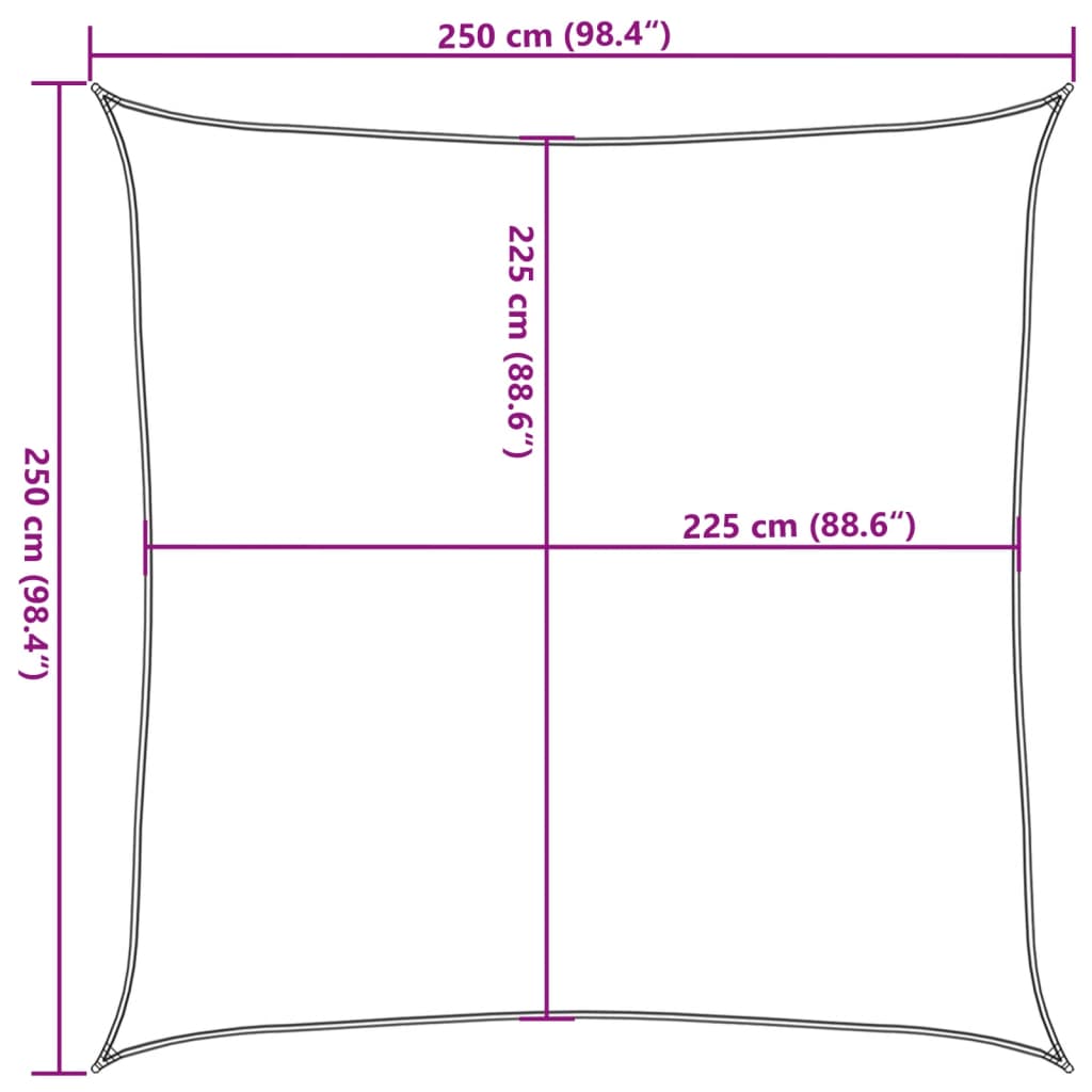 Stínící Plachta 160 G/M² Oranžová 2,5 X 2,5 M Hdpe