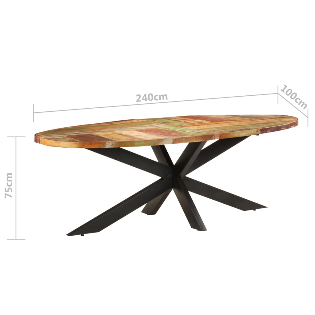 Jídelní Stůl 240 X 100 X 75 Cm Masivní Recyklované Dřevo