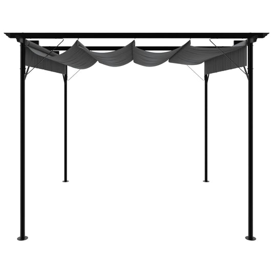 Pergola Se Zatahovací Střechou 3X3 M Ocel 180 G/M²