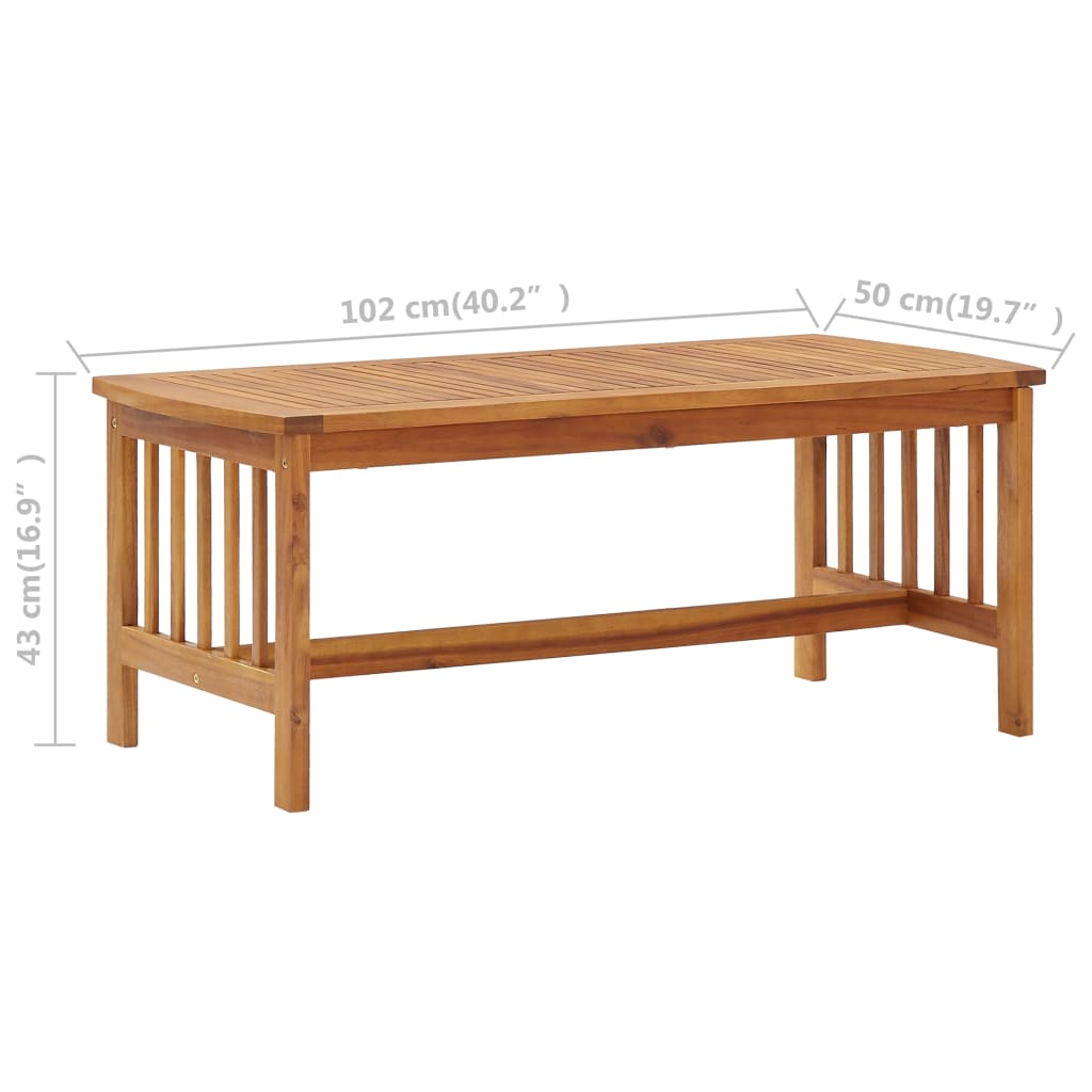 Konferenční Stolek 102 X 50 X 43 Cm Masivní Akáciové Dřevo