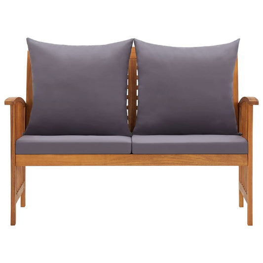 Zahradní Lavice S Poduškami 119 Cm Masivní Akáciové Dřevo