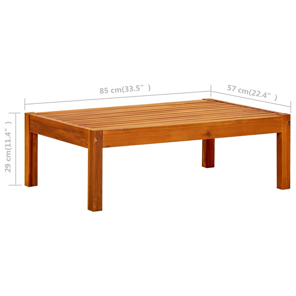 Zahradní Stůl 85 X 57 X 29 Cm Masivní Akáciové Dřevo