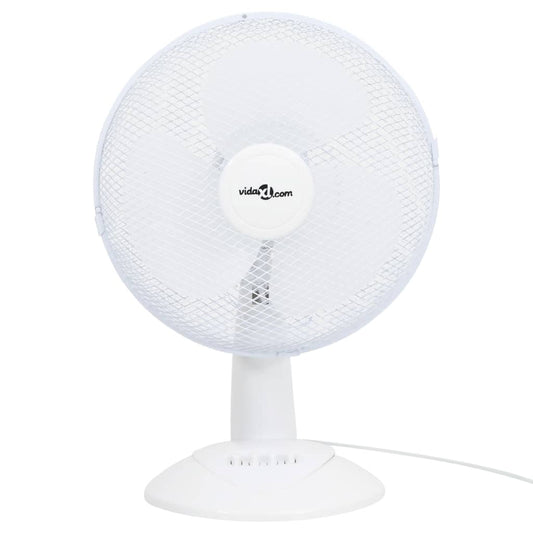 Stolní Ventilátor 3 Rychlosti 30 Cm 40 W Bílý