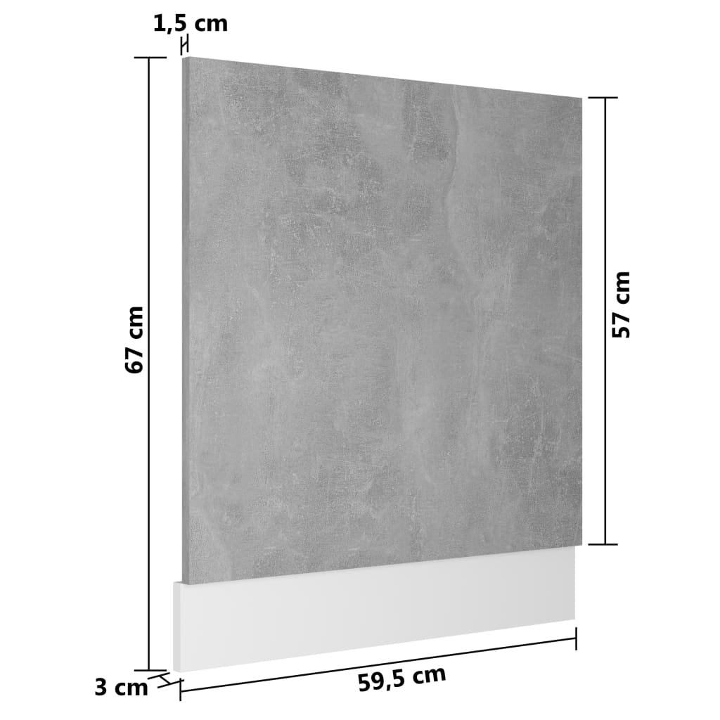 Panel Na Myčku Lyon Betonově Šedý 59,5 X 3 X 67 Cm Kompozit Betonová Šedá