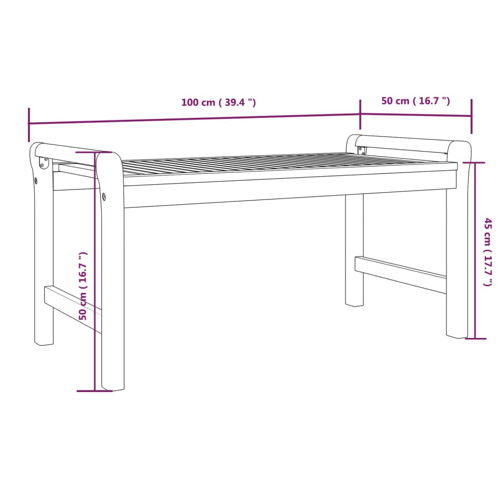Konferenční Stolek 100 X 50 X 50 Cm Masivní Akáciové Dřevo