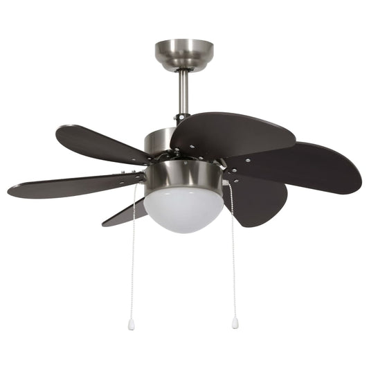 Stropní Ventilátor Se Světlem 76 Cm Tmavě Hnědý