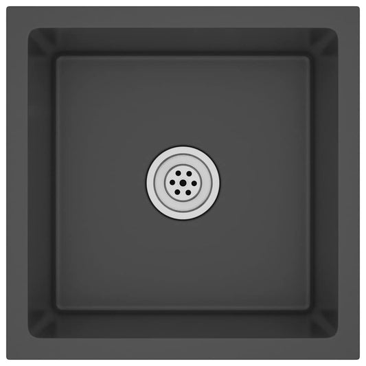 Ručně Vyrobený Kuchyňský Dřez Černý Nerezová Ocel