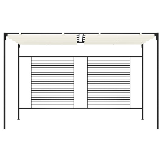 Altán Se Zatahovací Střechou 3 X 4 X 2,3 M Krémový 180 G/M²