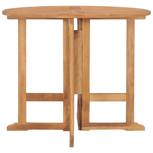 Skládací Zahradní Jídelní Stůl Ø 90 X 75 Cm Masivní Teak