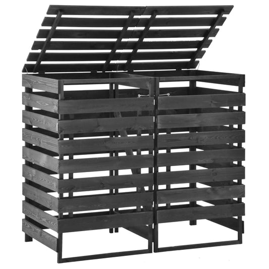 Dvojitý Přístřešek Na Popelnici 140X75X121 Cm Natíraná Borovice