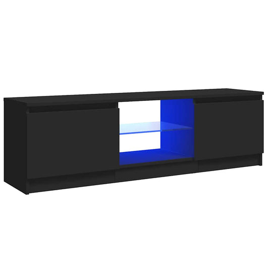 Tv Skříňka S Led Osvětlením Černá