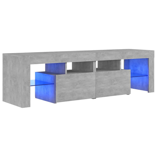 Tv Skříňka S Led Osvětlením Betonově Šedá 140 X 36,5 X 40 Cm