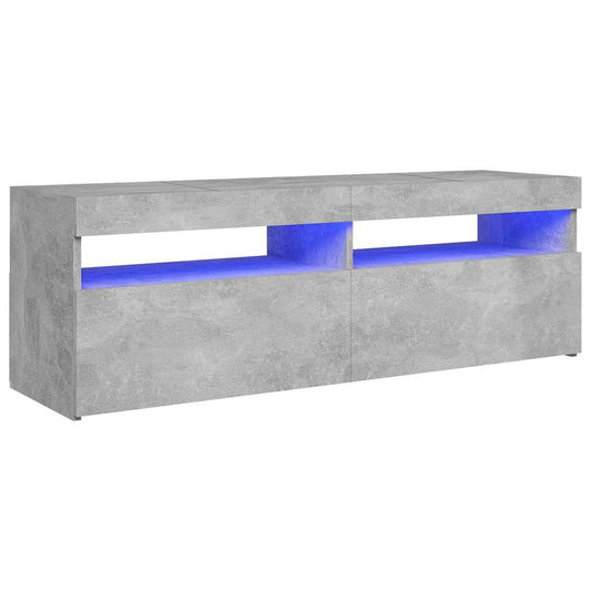 Tv Skříňka S Led Osvětlením Betonově Šedá 120 X 35 X 40 Cm