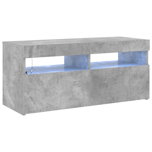 Tv Skříňka S Led Osvětlením Betonově Šedá 90 X 35 X 40 Cm