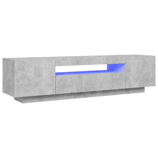 Tv Skříňka S Led Osvětlením Betonově Šedá 160X35X40 Cm