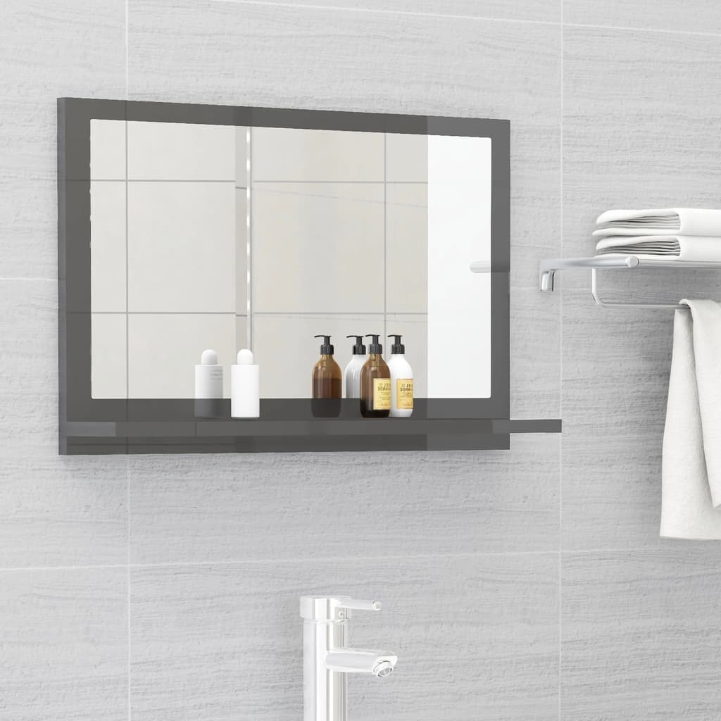 Koupelnové Zrcadlo Betonově Šedé 40X10,5X37 Cm Kompozitní Dřevo