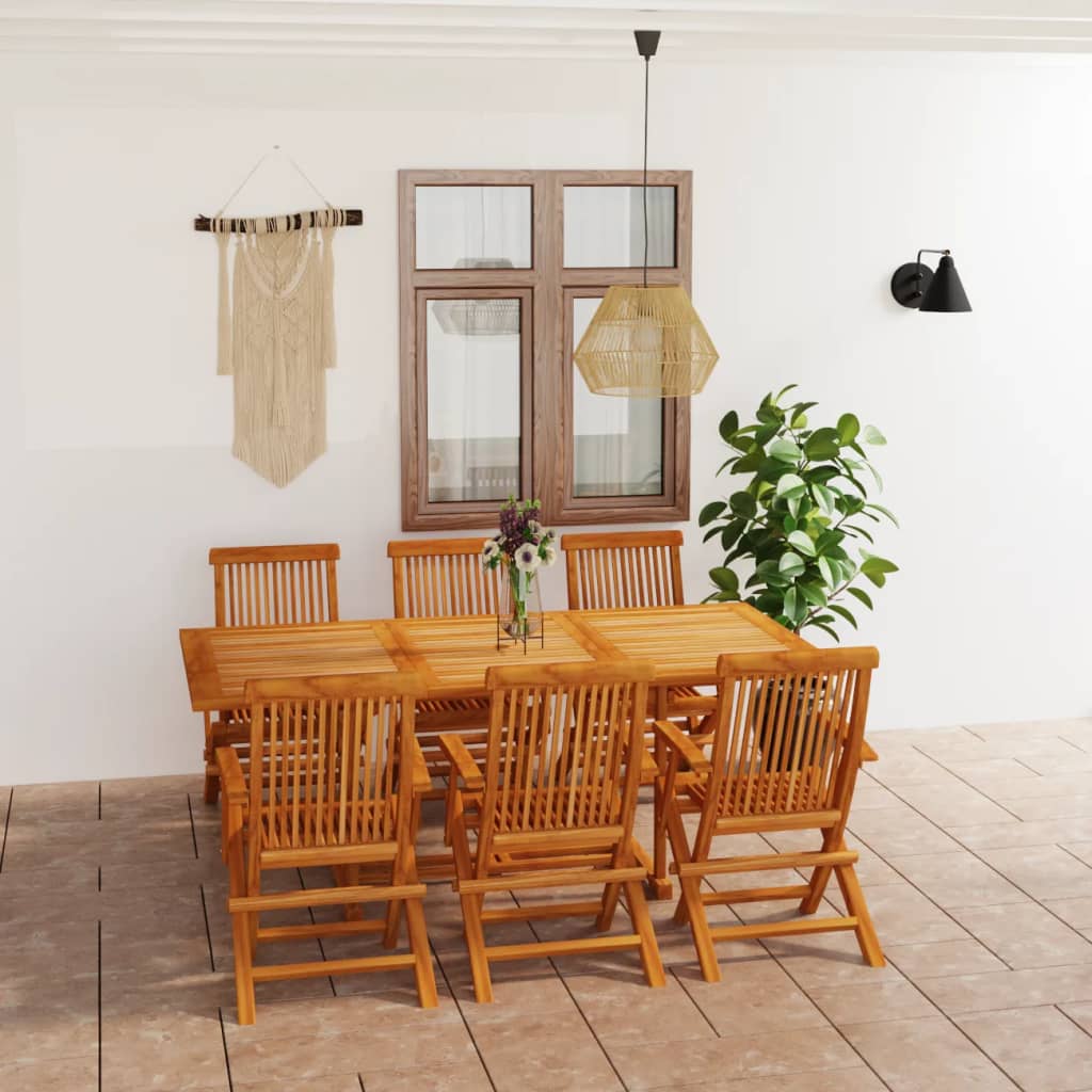 7Dílný Zahradní Jídelní Set 150–200 X 100 X 75 Cm Teakové Dřevo