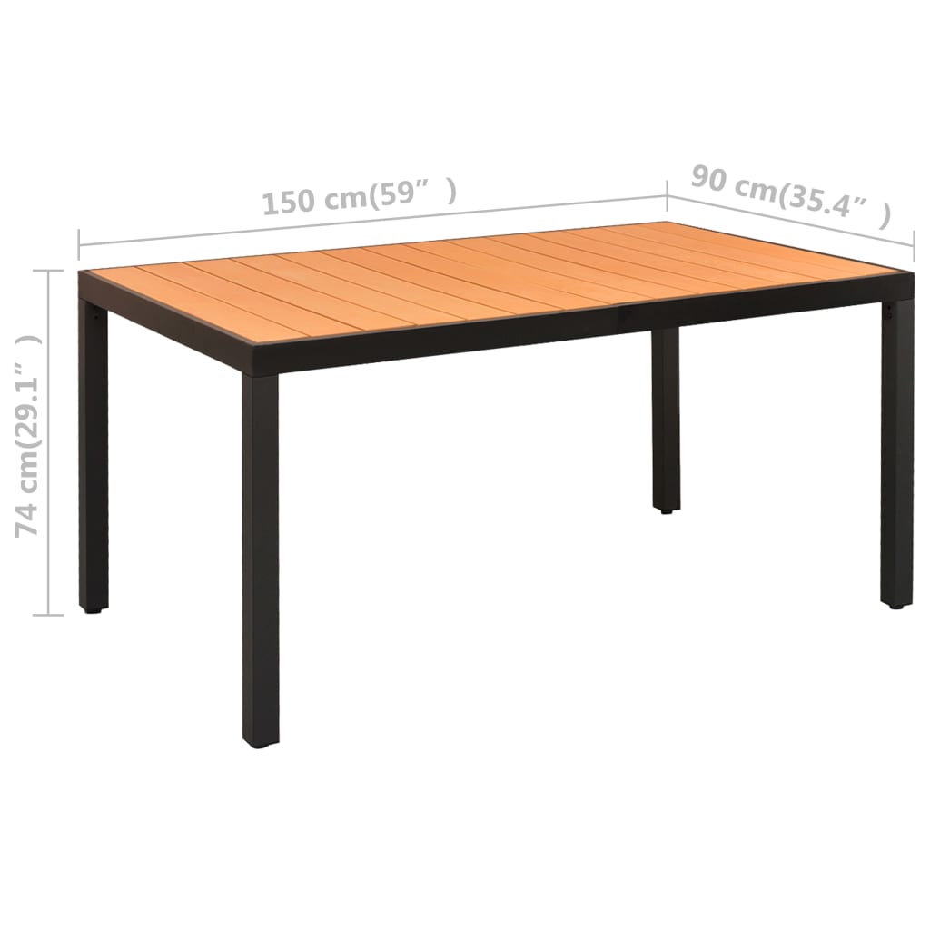 5Dílný Zahradní Jídelní Set Černý A Hnědý