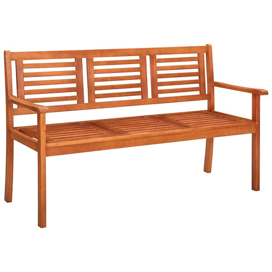 3Místná Zahradní Lavice S Poduškou 150 Cm Masivní Eukalyptus