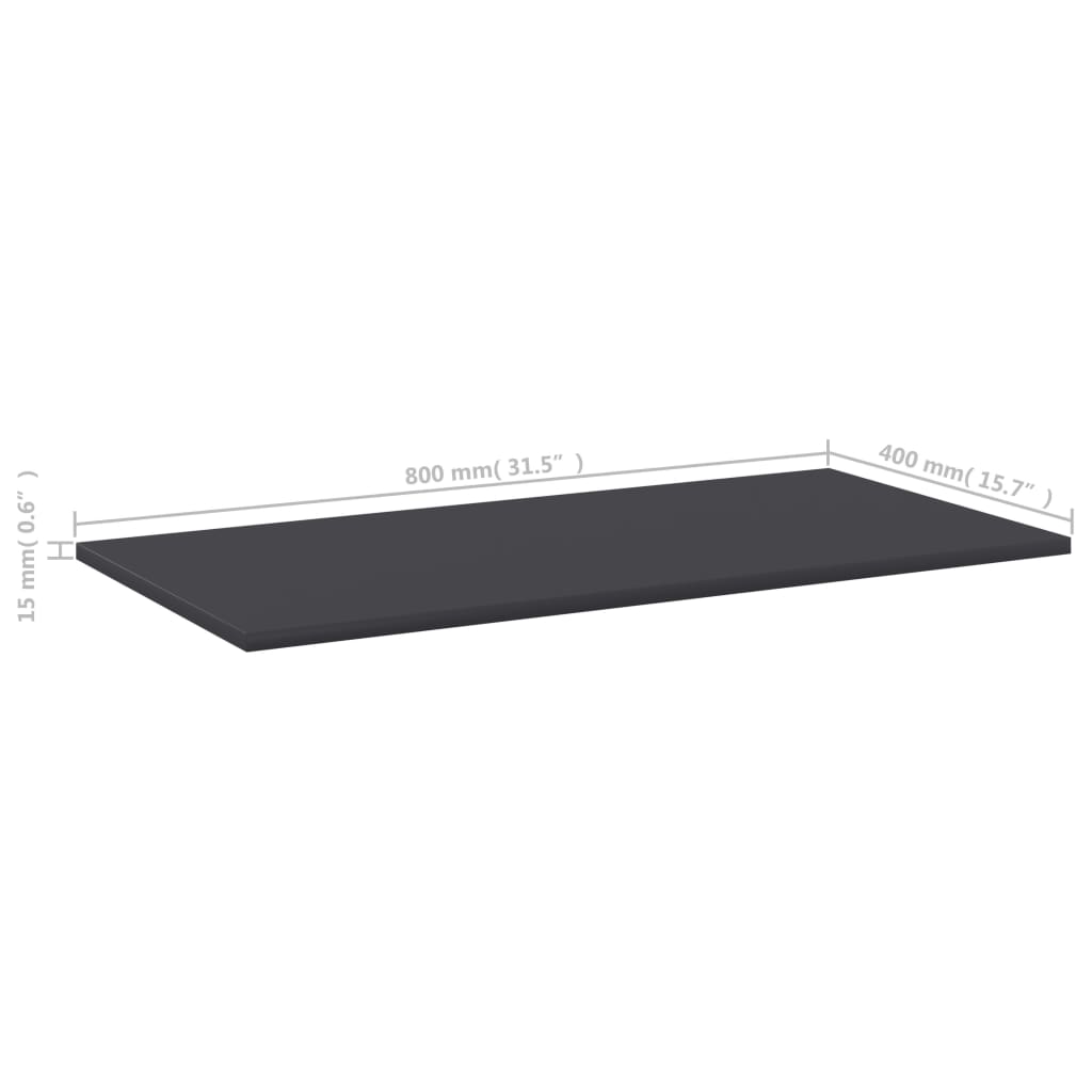 Přídavné Police 8 Ks Šedé 80 X 40 X 1,5 Cm Dřevotříska