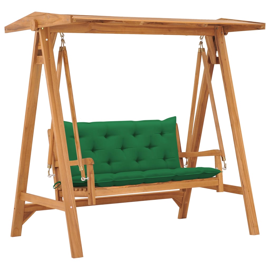 Houpačka S Krémově Bílou Poduškou 170 Cm Masivní Teak