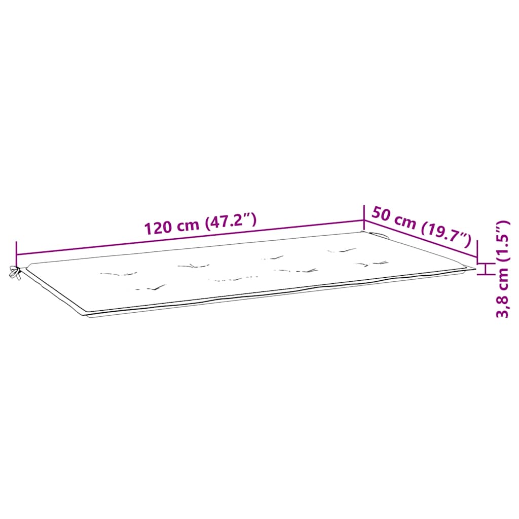 Zahradní Lavice S Poduškou 120 Cm Masivní Akáciové Dřevo Červená