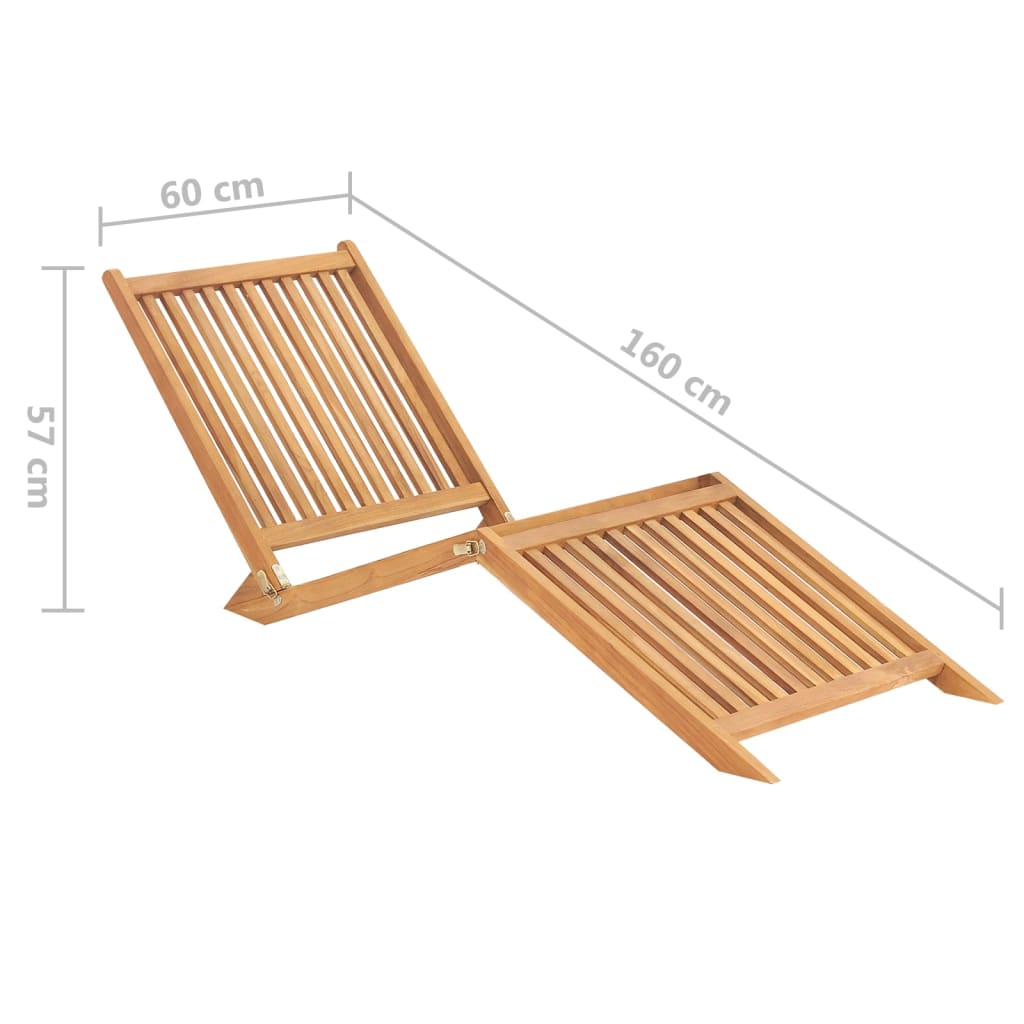 Zahradní Lehátko Masivní Teak