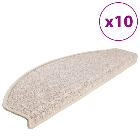 Schodové Rohože 10 Ks Béžové, Půlkulaté, Velké