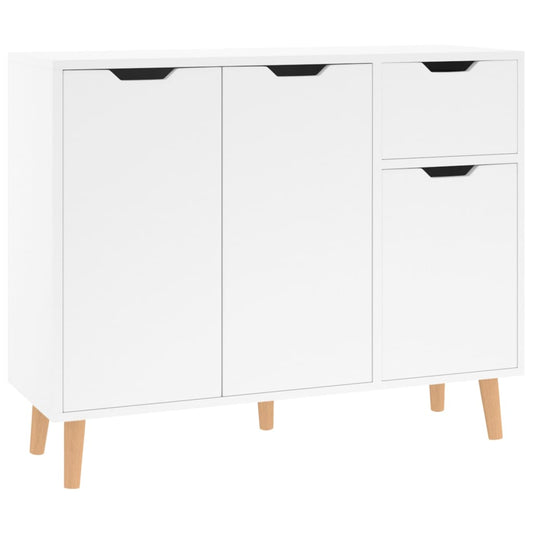 Příborník Bílý S Vysokým Leskem 90X30X72 Cm Kompozitní Dřevo