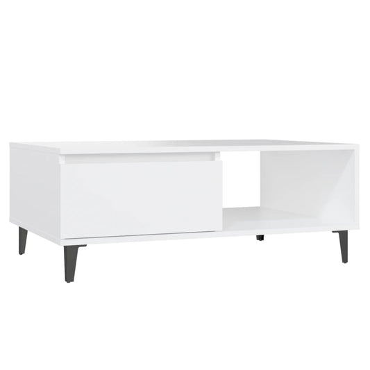 Konferenční Stolek Bílý 90 X 60 X 35 Cm Dřevotříska