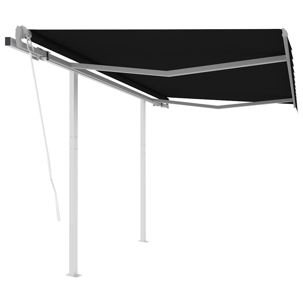 Automatická Zatahovací Markýza Se Sloupky 3,5 X 2,5 M Žlutobílá