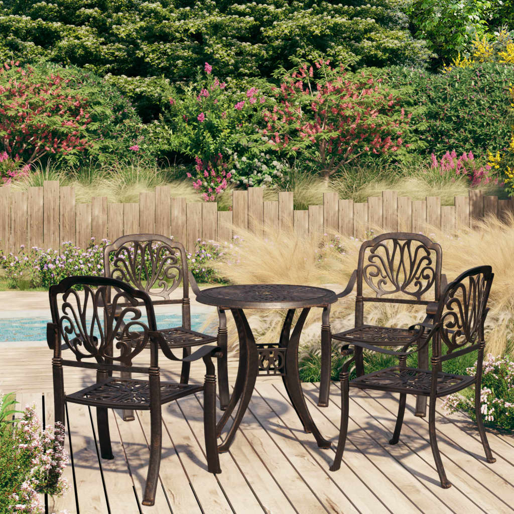 3Dílný Bistro Set Litý Hliník Bronzový