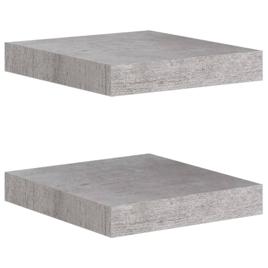 Plovoucí Nástěnné Police 2 Ks Betonově Šedé 23X23,5X3,8 Cm Mdf Betonová Šedá