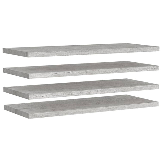 Plovoucí Nástěnné Police 4 Ks Betonově Šedé 90X23,5X3,8 Cm Mdf Betonová Šedá