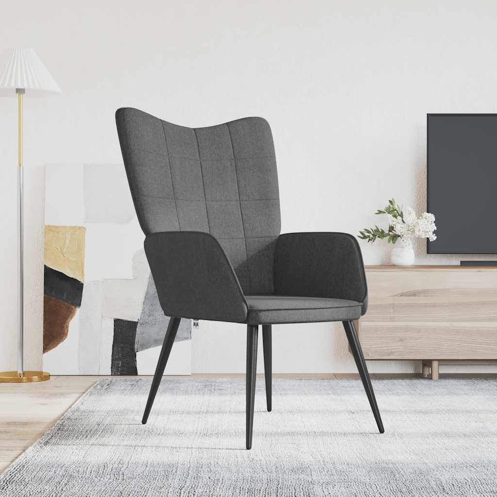 Relaxační Křeslo Černé Textil