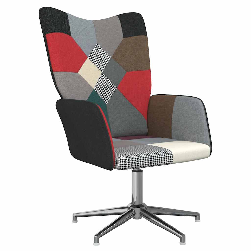Relaxační Křeslo Se Stoličkou Patchwork Textil
