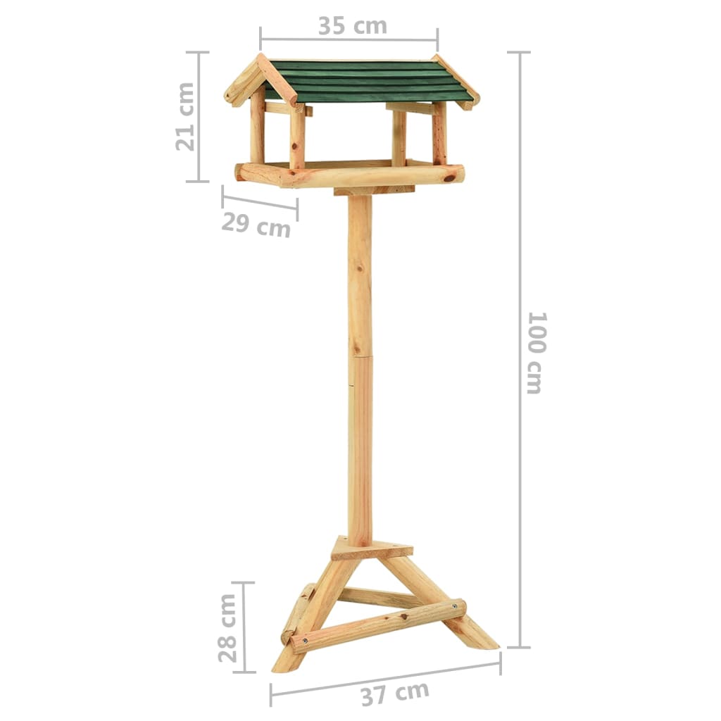 Krmítko Se Stojanem 37 X 28 X 100 Cm Masivní Jedlové Dřevo