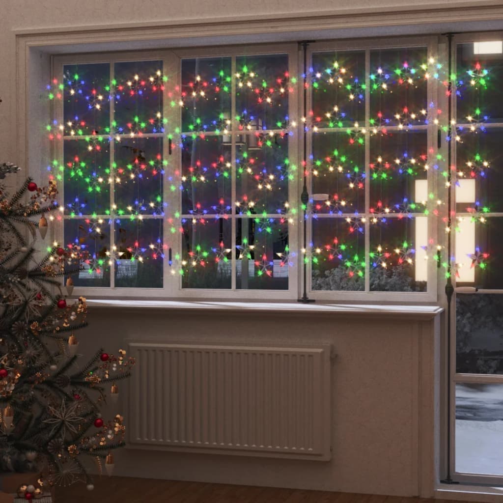 Světelný Závěs Hvězdičky 500 Led Modré Světlo 8 Funkcí