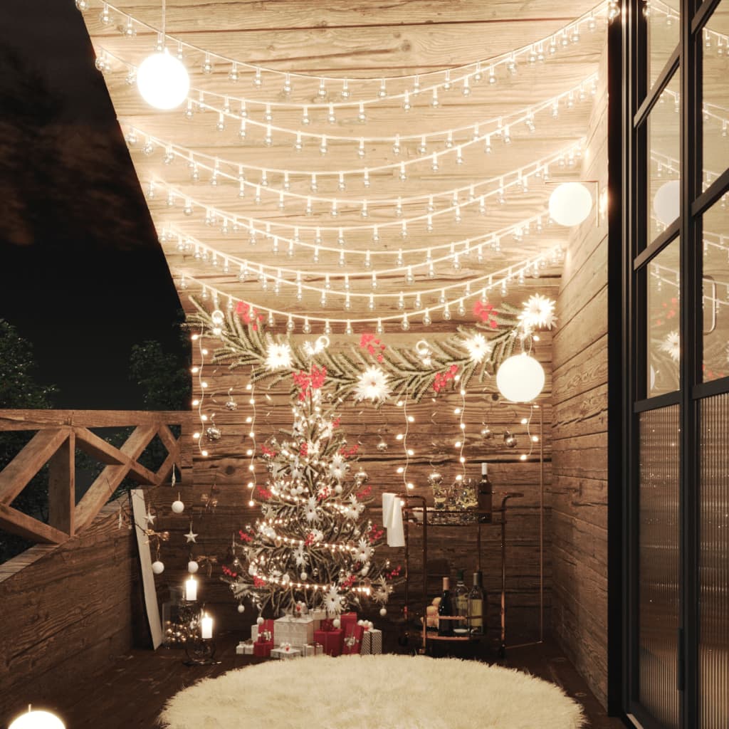 Světelný Řetěz Kulaté Žárovky 40M 400 Led Studený Bílý 8 Funkcí