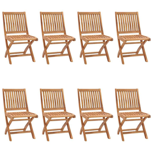 Skládací Zahradní Židle S Poduškami 8 Ks Masivní Teak Vínová Červená