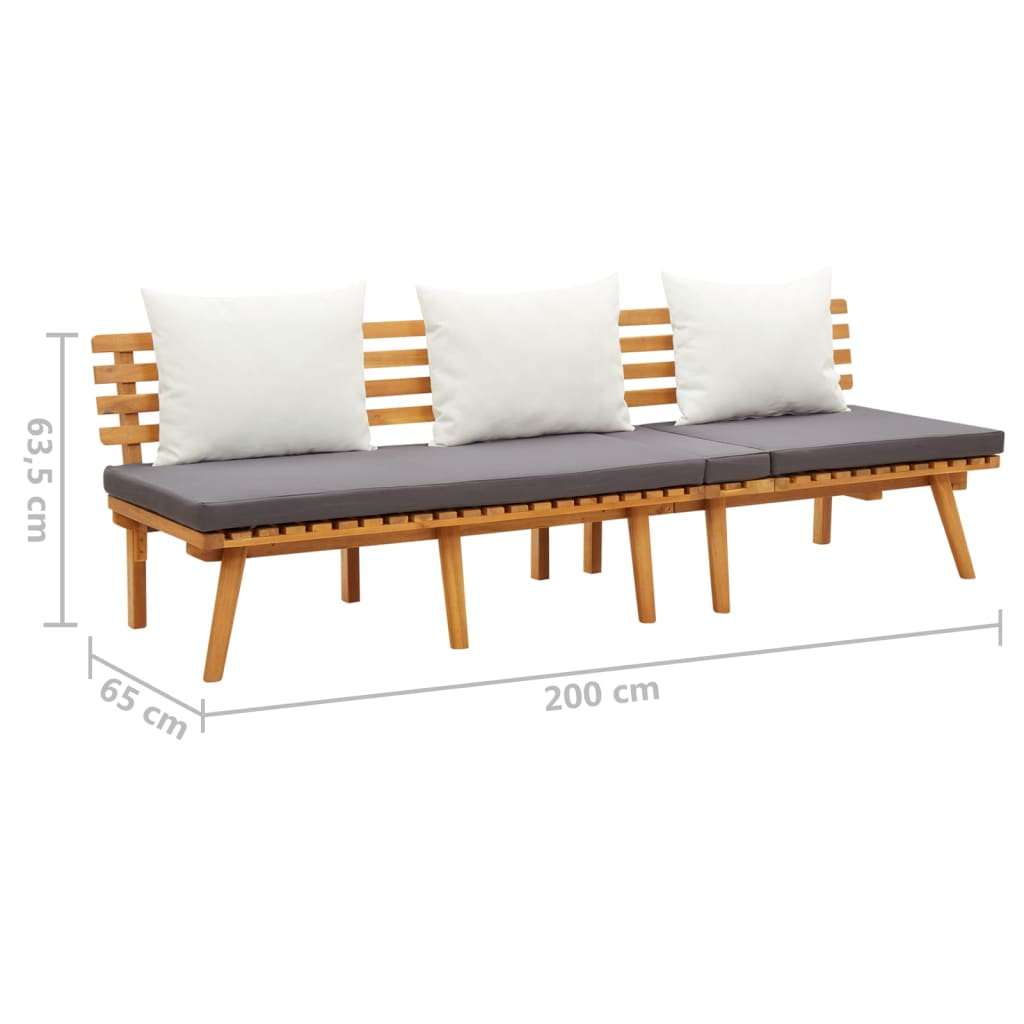 Zahradní Denní Postel 200X65 Cm Masivní Akáciové Dřevo